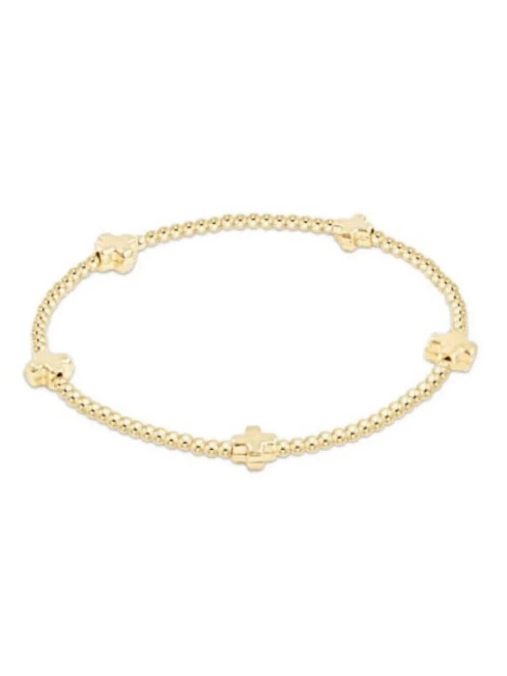 New Enewton Signature Small Crosses 14kt Gold-filled Pattern 2mm Bead Bracelet